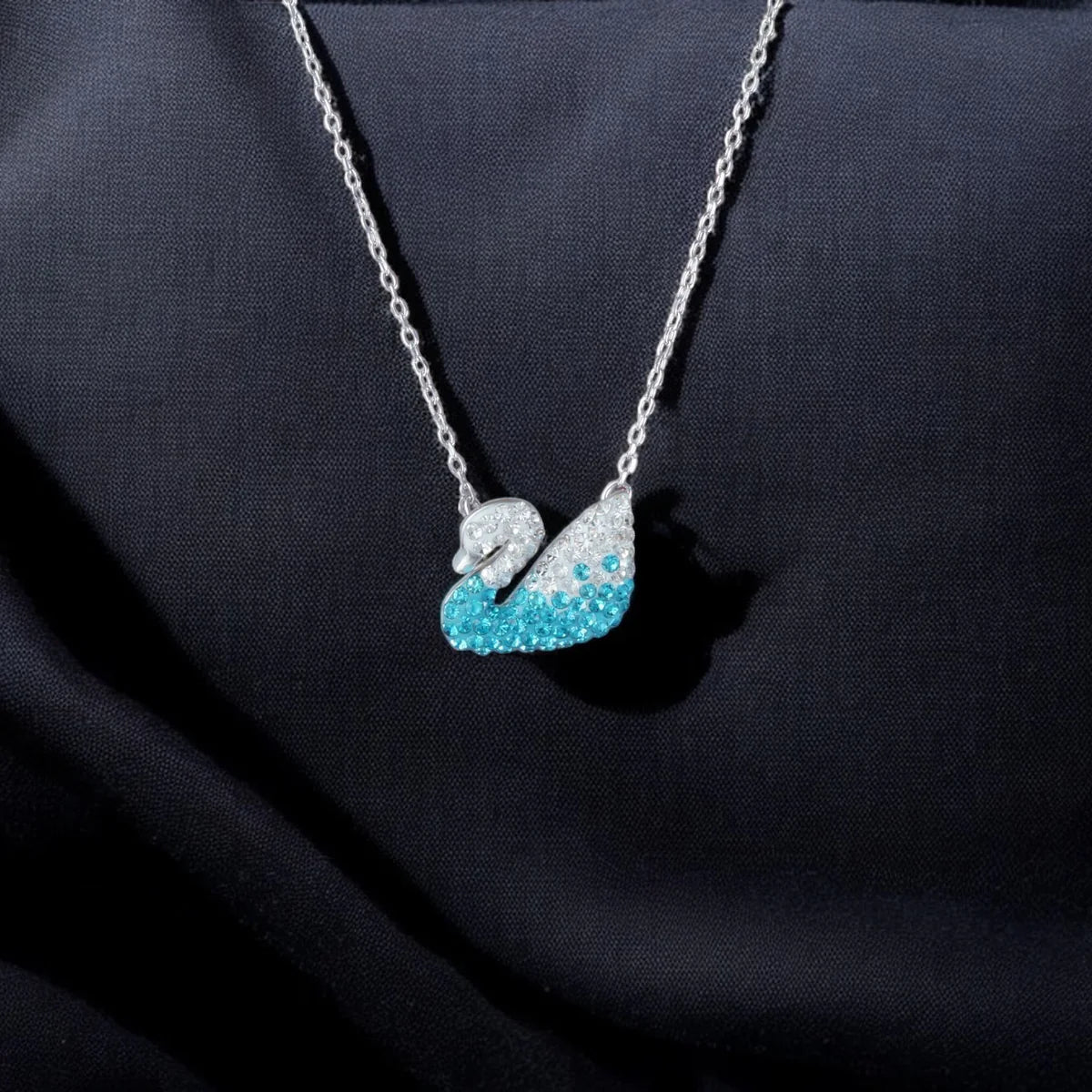 Swan Silver 925s White-Blue Necklace