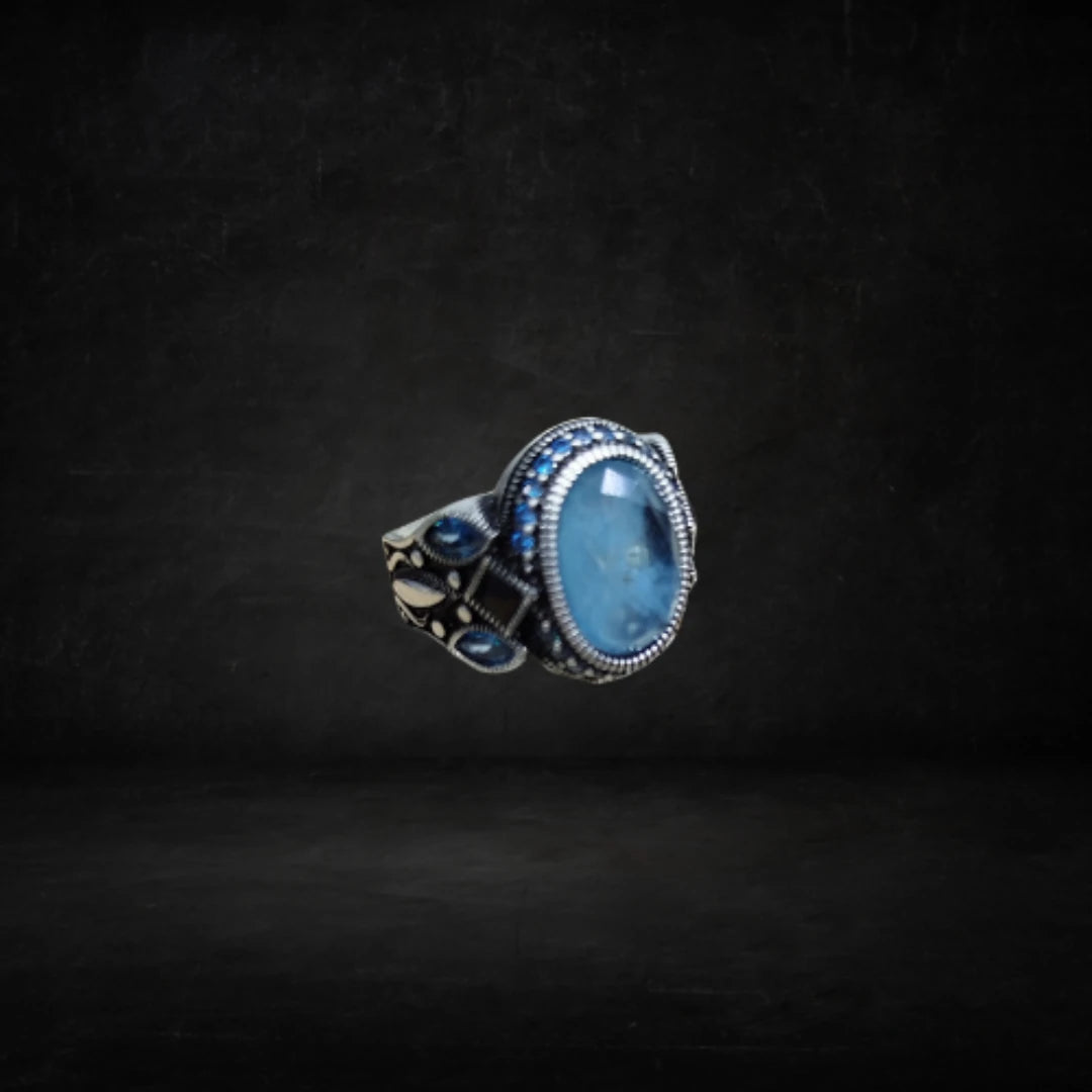 Aquamarine Stone Silver 925s Ring