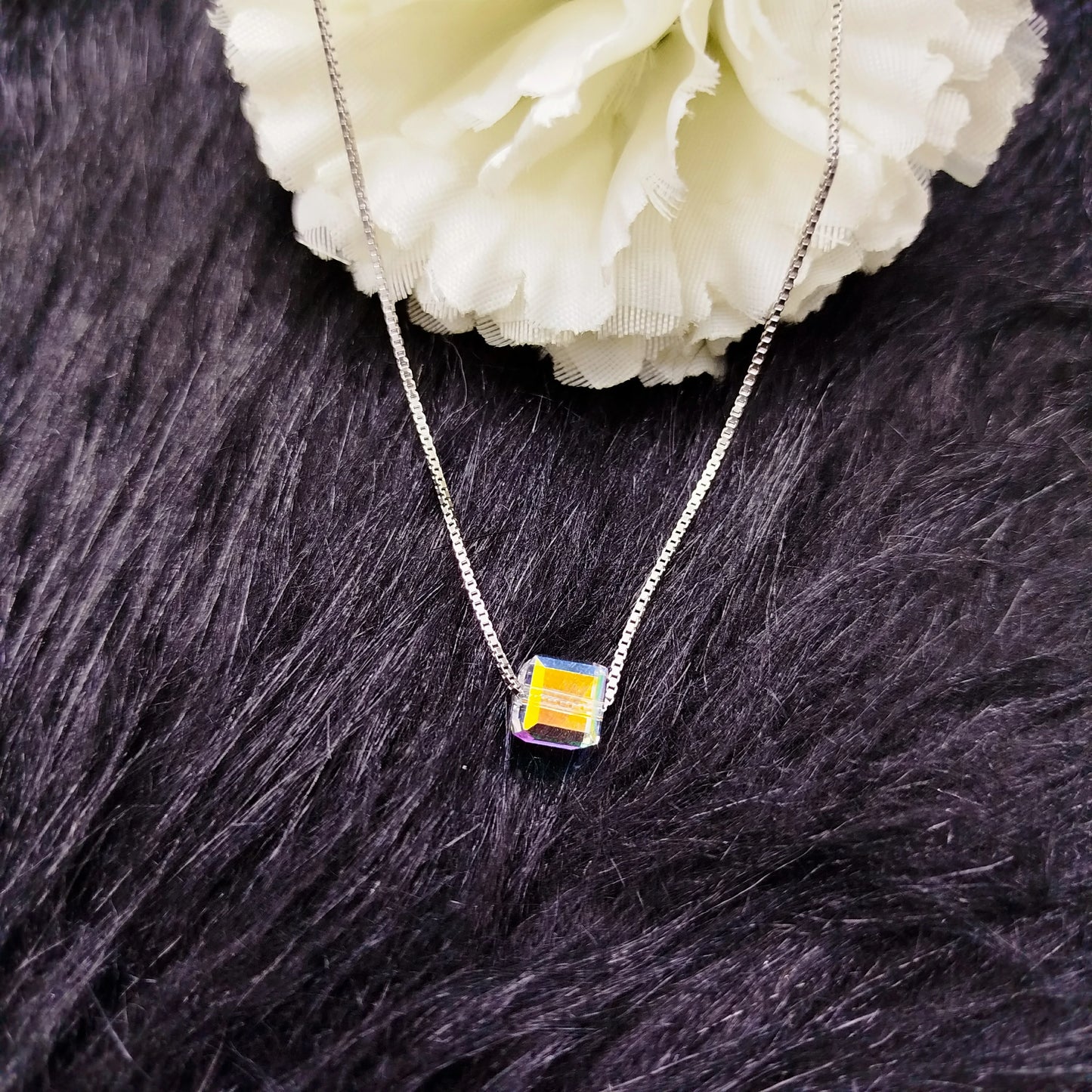 Crystal Cubic Silver s925 Necklace