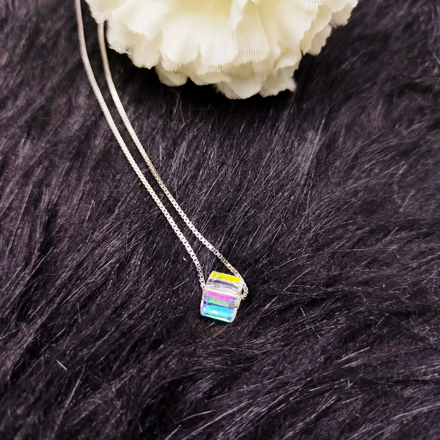 Crystal Cubic Silver s925 Necklace