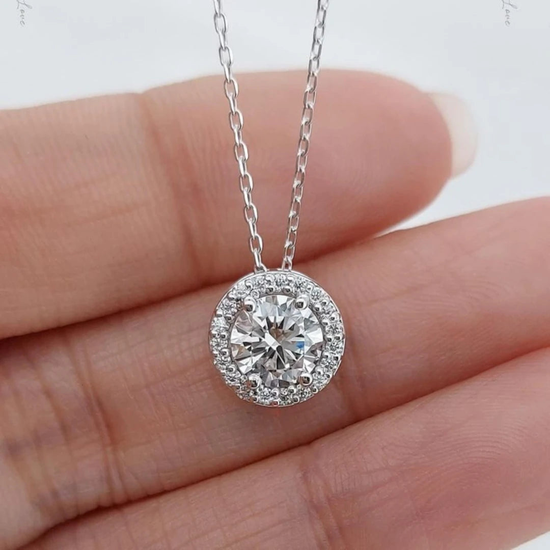 Circle Crystal Silver s925 Necklace
