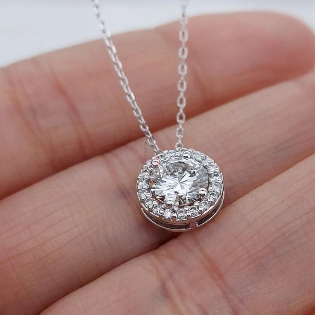 Circle Crystal Silver s925 Necklace