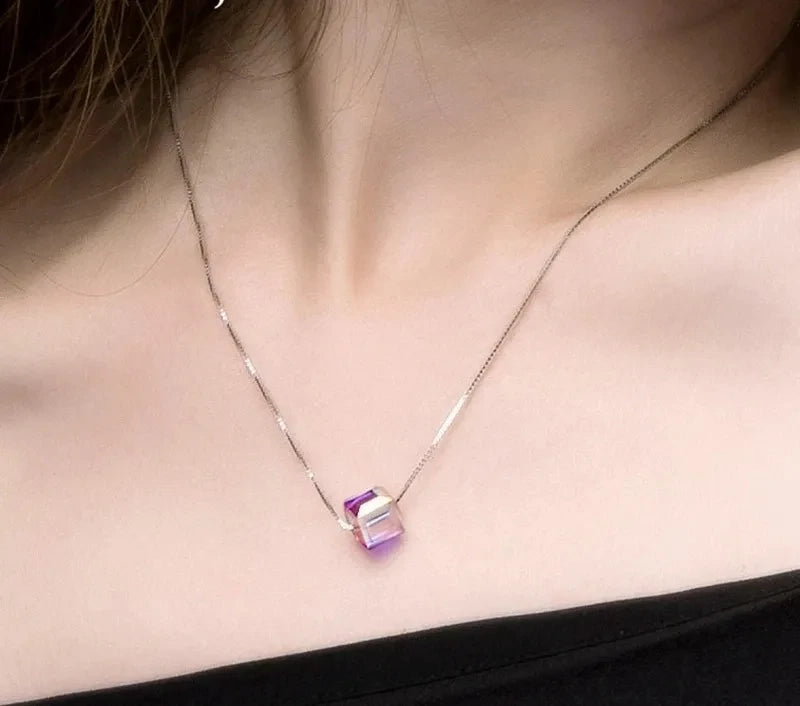 Crystal Cubic Silver s925 Necklace