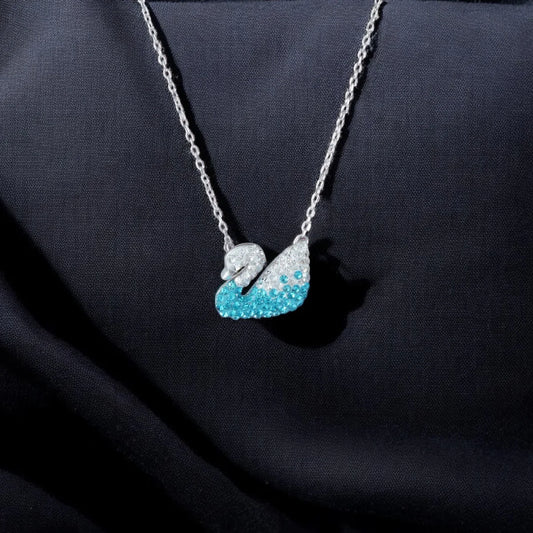 Swan Silver 925s White-Blue Necklace