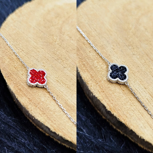 Van Cleef Double-Faced Colours Black&Red Silver 925s Bracelet
