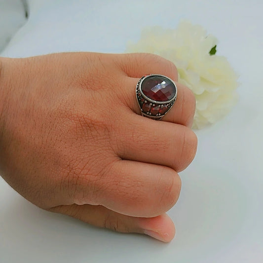 Red Diamond Silver 925s Ring