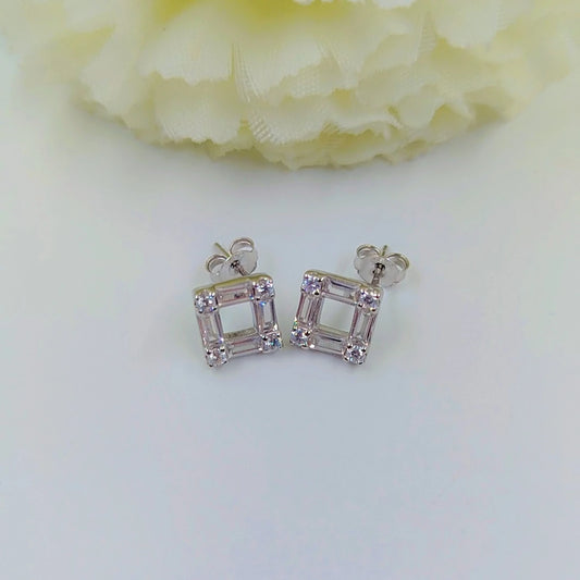 Square Shape Silver 925s Earrings