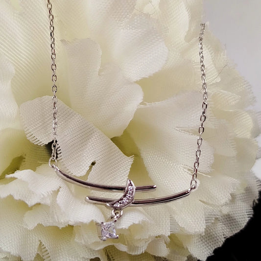 Crescent & Star Silver 925s Necklace