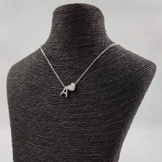 Letter & Heart Silver 925s Necklace