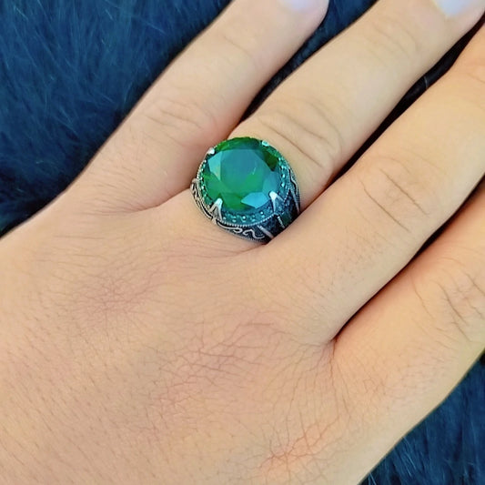 Green Stone Silver 925s Ring