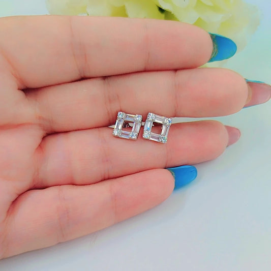Square Shape Silver 925s Earrings