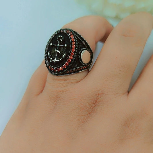 Navy Silver 925s Ring