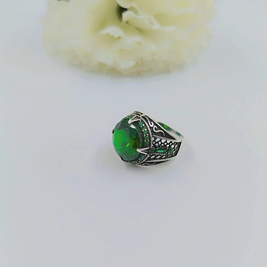 Green Stone Silver 925s Ring