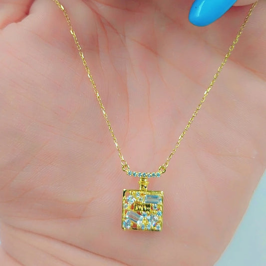 Sparkle Square Silver 925s Necklace