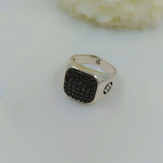 Iced Black Zircon Silver 925s Ring