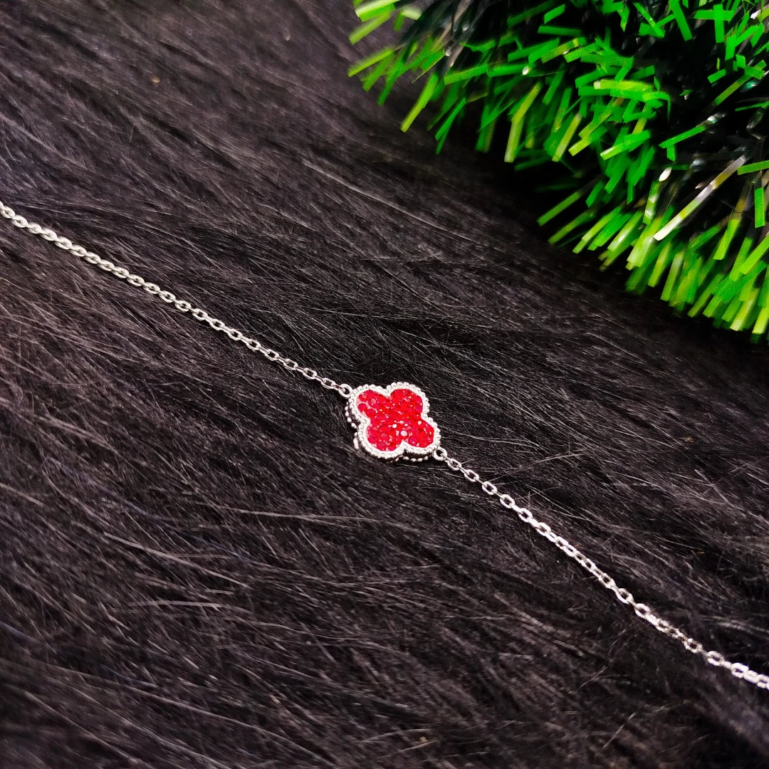 Van Cleef Double-Faced Colours Black&Red Silver 925s Bracelet