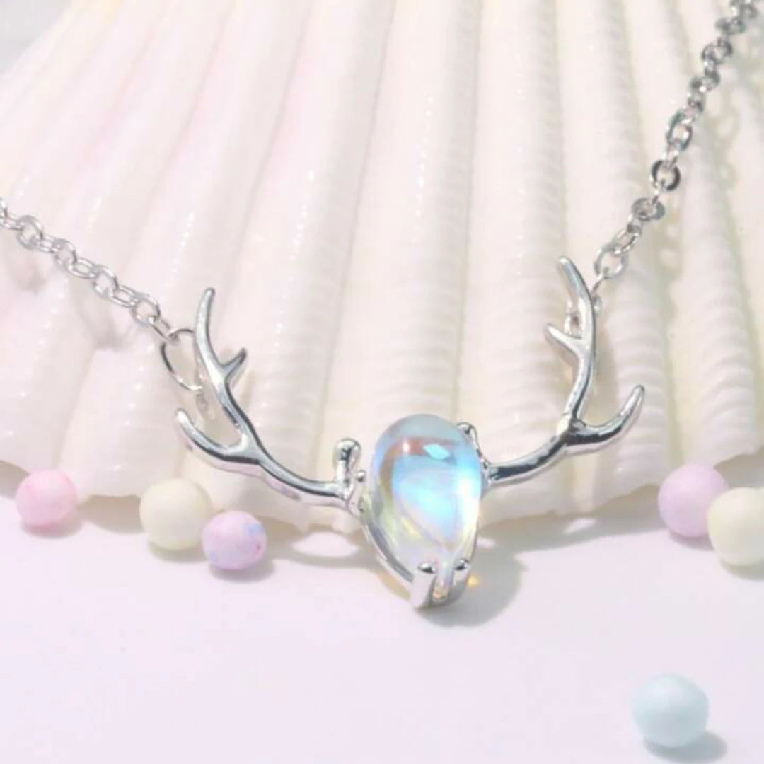 Christmas Deer Crystal Silver s925 Necklace