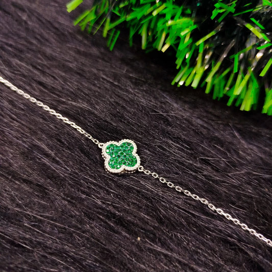 Van Cleef Double-Faced Colours Black&Green Silver 925s Bracelet
