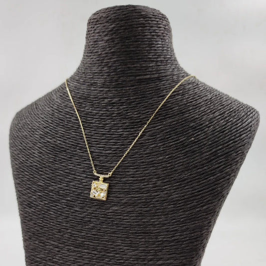 Sparkle Square Silver 925s Necklace