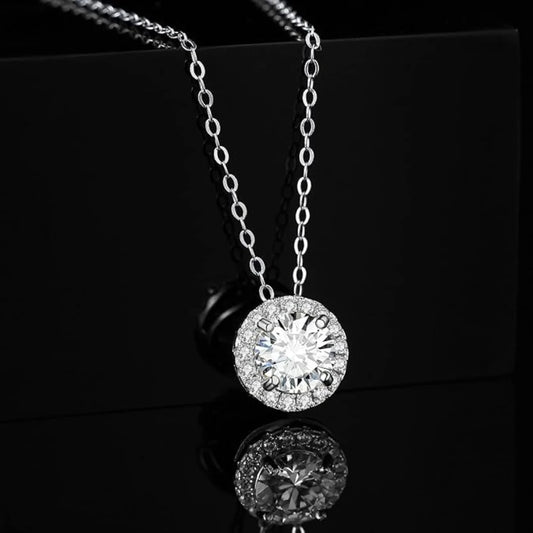 Circle Crystal Silver s925 Necklace