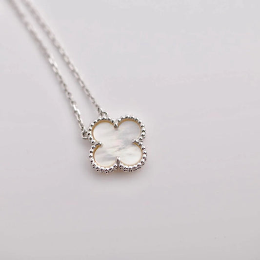 Van Cleef Flower Clover Silver 925s Necklace